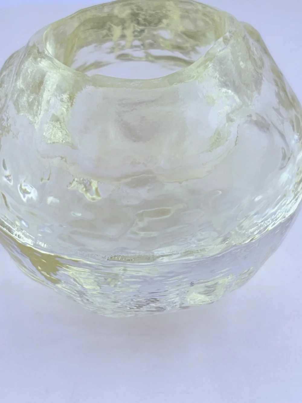 Vintage Kosta Boda Snowball Molded Crystal Votive Candle Holder 3